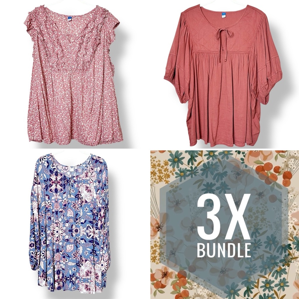 Old Navy Pink and Blue Blouse Top